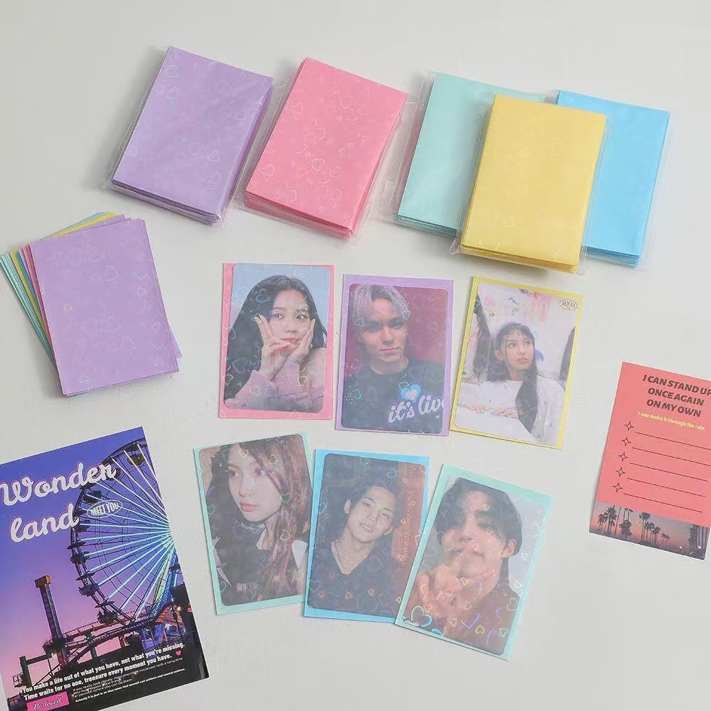 Card Penny Sleeve - 50pcs Laser Heart Card 61x91mm Film