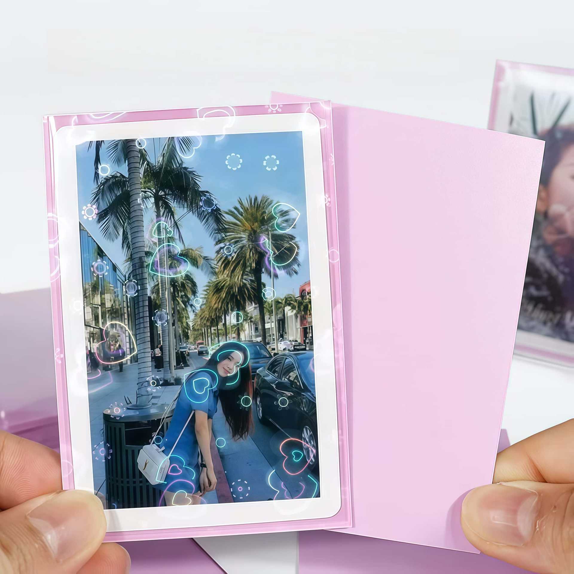 50pcs Laser Heart Card 61x91mm - Card Penny Sleeve ulasan dan harga