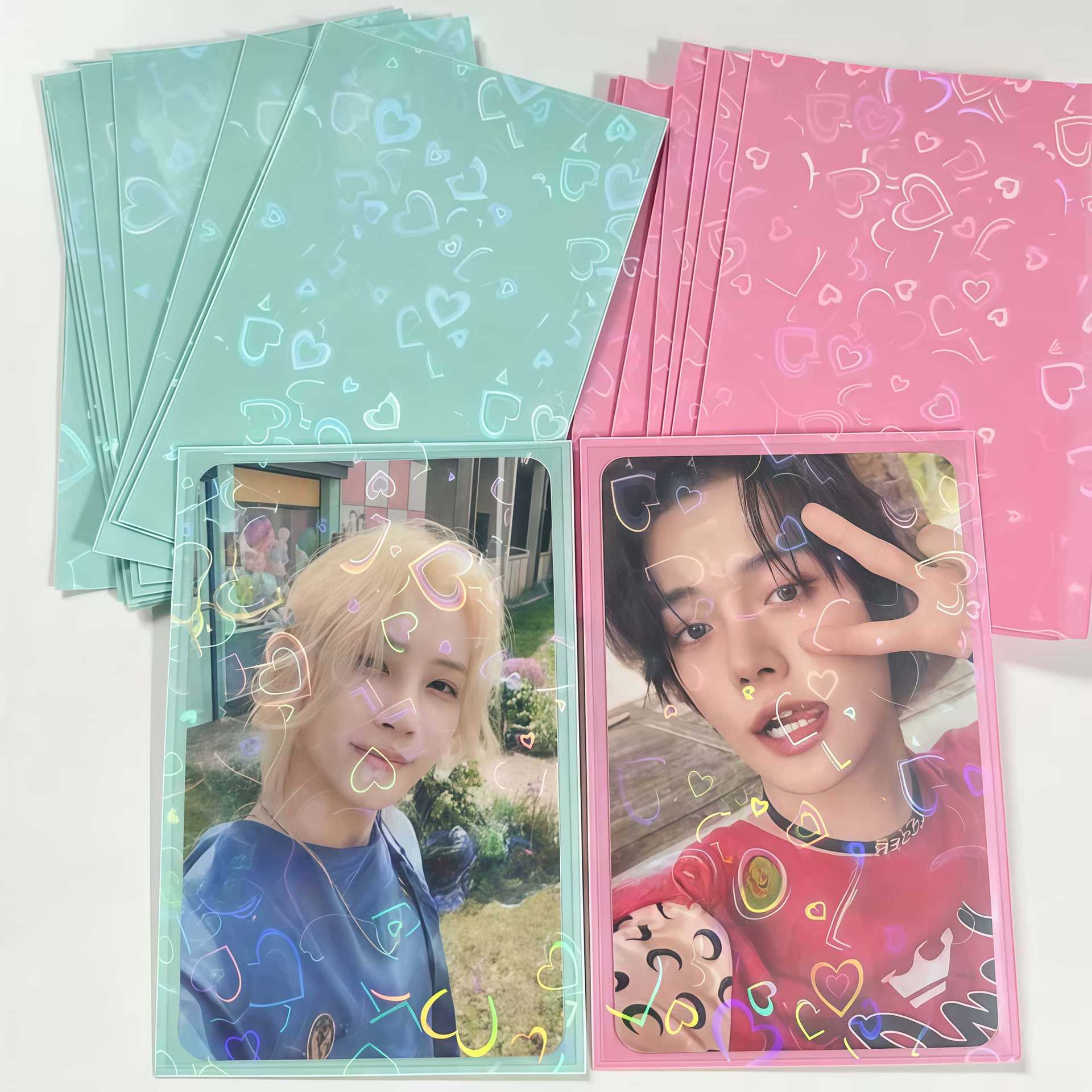50pcs Laser Heart Card 61x91mm - Card Penny Sleeve ulasan dan harga