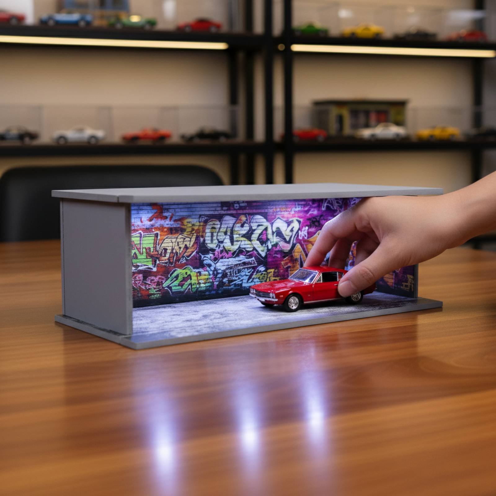 Graffiti Parking Garage Displa - Display Case Acrylic ulasan dan harga