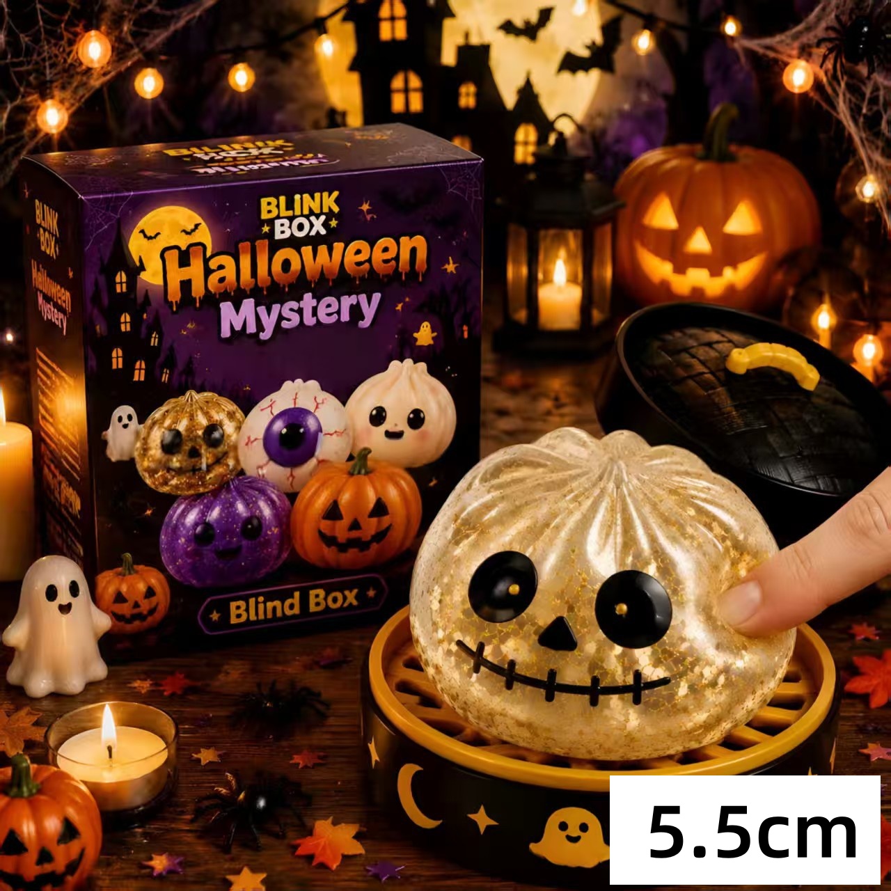 5.5cm Halloween ghost pinch mu - Vinyl Figure Blank ulasan dan harga